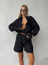 Load image into Gallery viewer, Cotton Button Cardigan Long Sleeve Two Piece Sets