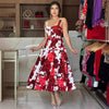 Sling Red Rose Printed Maxi Dress