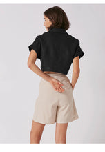 Load image into Gallery viewer, Summer French Cotton Linen Short Collared Shirt
