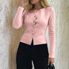 Casual Minimalist Long Sleeve Button Base Shirt Woolen Women Clothing Autumn Winter