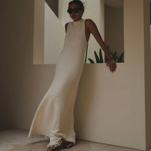 Load image into Gallery viewer, Knitted Sleeveless Tassel Maxi Dress Summer Women