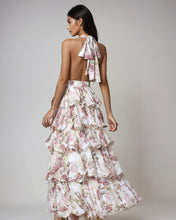 Load image into Gallery viewer, Sexy V neck Sling Multi Layer Printing Dress