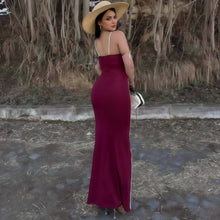 Load image into Gallery viewer, Summer Women Color Matching Sling Skinny Sheath Stretch Dress