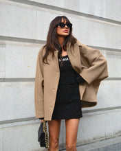 Load image into Gallery viewer, Autumn High Grade Brown Woolen Collared Batwing Sleeve Cardigan Coat Simple Office Women Clothing