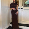Women Clothing Summer Oblique Shoulder Design Skinny Sheath Pleated Irregular Asymmetric Dress