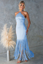 Load image into Gallery viewer, Summer Solid Color off Shoulder Tassel Skinny Sheath Dress Women