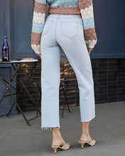 Load image into Gallery viewer, High Waist Lace up Washed Straight Jeans