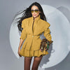 High Grade Collared Waist Controlled Blazer Pleated Pettiskirt Two Piece Sets Women