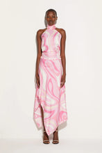 Load image into Gallery viewer, Summer Sexy Positioning Printing Satin Backless Top Irregular Asymmetric Skirt Two Piece Set