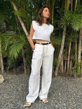 Load image into Gallery viewer, Linen Vest Pants Summer Sleeveless Vest Wide Leg Pants Two Piece Sets