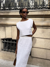 Load image into Gallery viewer, Cotton Linen Vest Skirt Spring Summer Skirt Set