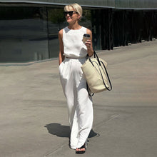 Load image into Gallery viewer, Cotton Linen Suit Short Two Piece Set
