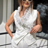 Spring Summer Sleeveless Trousers Casual Pocket Vest Two Piece Set Women