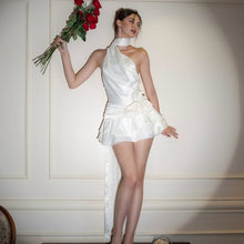Load image into Gallery viewer, Sexy High Grade off Shoulder Satin Backless Dress