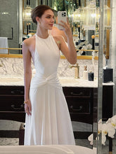 Load image into Gallery viewer, Women Clothing Solid Color Sleeveless Halter Backless Pleated A line Maxi Dress