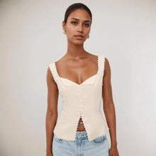 Load image into Gallery viewer, Women Clothing Cotton Linen Lace Vest Top