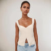 Women Clothing Cotton Linen Lace Vest Top