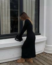 Load image into Gallery viewer, Long Sleeve Dress Women Knitted Deep V Plunge Sweater Maxi Dress