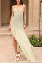 Load image into Gallery viewer, Spring Summer Pleated Sling See through Dress Casual Vacation Loose Dress