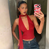 Sexy Scarf Strap Low Cut Back Cutout Sling Top