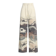 Load image into Gallery viewer, Blooming Ink Painting Color Contrast Patchwork Trousers