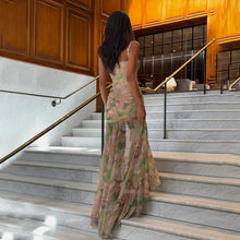 Load image into Gallery viewer, Sexy Spaghetti Strap Floral Print Vacation Slit Dress Women