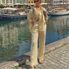 Cotton Linen Solid Color Two Piece Sets