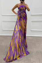Load image into Gallery viewer, Chiffon Floral Print Slit Dress Casual Party Long Women Clothing Dress