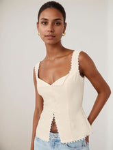 Load image into Gallery viewer, Women Clothing Cotton Linen Lace Vest Top