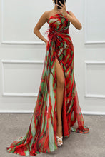 Load image into Gallery viewer, Chiffon Floral Print Slit Dress Casual Party Long Women Clothing Dress