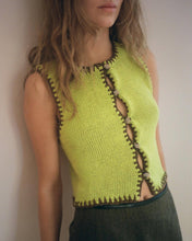 Load image into Gallery viewer, Contrast Color Ultra Short Woolen Vest Embroidered Vest Top Women