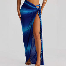 Load image into Gallery viewer, Summer Sexy Beach Vacation Swimsuit Woven Halter Top Top Split Skirt Set