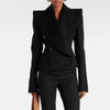 Early Autumn Double Breasted Simple Slim Fit Large Collared Woolen Jacket Coat