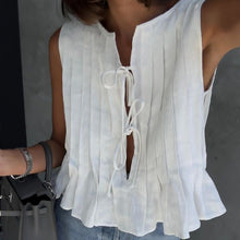 Load image into Gallery viewer, Summer Lace up Cotton Linen Women Shirt