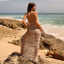 Load image into Gallery viewer, Sleeveless Hollow Out Cutout Knitted Beach Dress