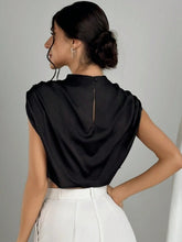Load image into Gallery viewer, Women Clothing Pleated Batwing Sleeve Satin Shirt