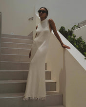 Load image into Gallery viewer, Knitted Sleeveless Tassel Maxi Dress Summer Women