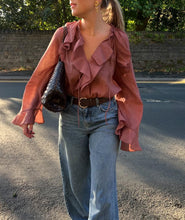 Load image into Gallery viewer, Summer Ruffled Tied Shirt Top Women