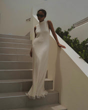 Load image into Gallery viewer, Knitted Sleeveless Tassel Maxi Dress Summer Women