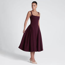 Load image into Gallery viewer, French Square Collar Dress Retro Slim Fit Dress