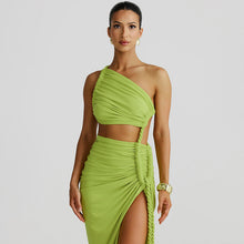 Load image into Gallery viewer, Spring Summer Cutout Lace Pleated Dress