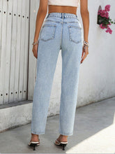 Load image into Gallery viewer, Women High Waist Casual All Matching Straight Jeans