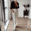 Office Straight Leg Trousers Contrast Color Work Pant