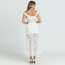 Load image into Gallery viewer, Summer Sexy Lace Hollow Out Cutout out Stitching Spaghetti Straps Slimming Split Dress
