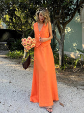 Load image into Gallery viewer, Cotton Linen Vest Skirt Casual Set