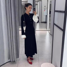 Load image into Gallery viewer, Long Sleeved Knitted Maxi Dress Casual Waist Tight Maxi Dress for Women