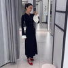 Long Sleeved Knitted Maxi Dress Casual Waist Tight Maxi Dress for Women