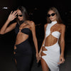 Hollow Out Cutout Split Irregular Asymmetric Dress Sexy
