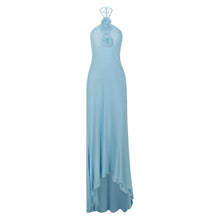 Load image into Gallery viewer, Mesh Halter Floral Backless Dress Evening Dress