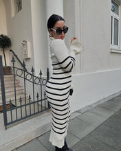 Load image into Gallery viewer, Long Sleeve Dress Women Knitted Deep V Plunge Sweater Maxi Dress